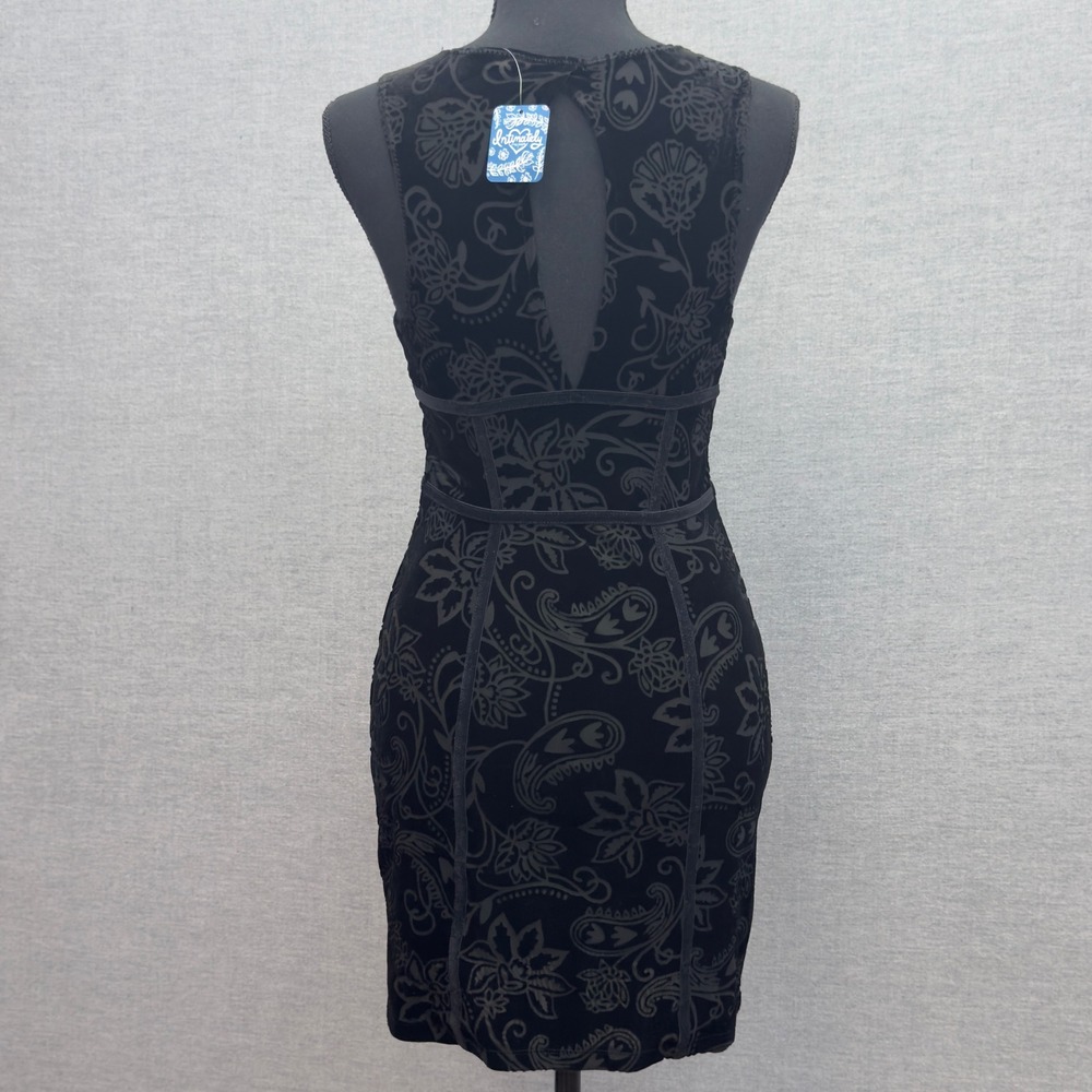 Free People Intimately Black Velvet Burnout Floral Sheath Dress Size S - NWT $88 - Picture 6 of 15